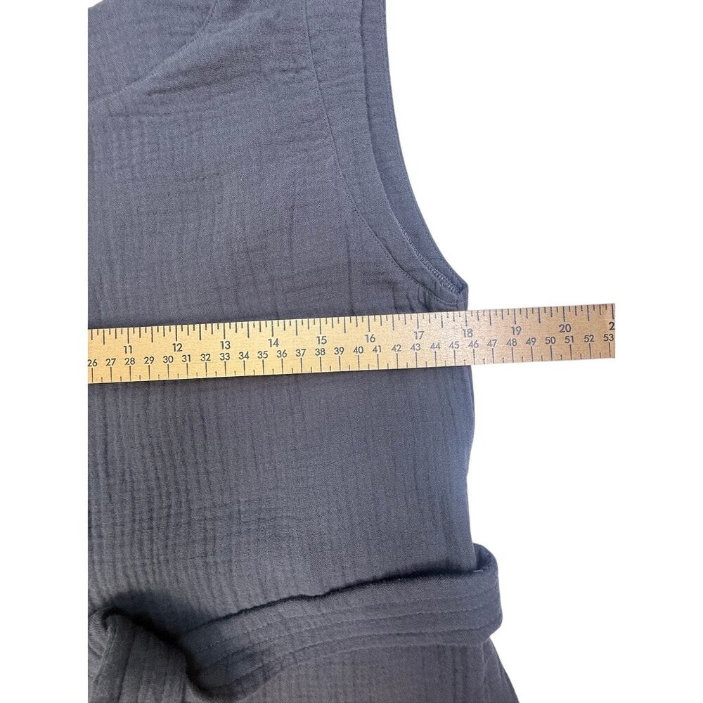 Faherty Organic Cotton Westport Tank Dress Washed Black Midi Belted Small - Picture 6 of 10